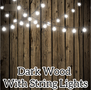 Dark wood with string lights
